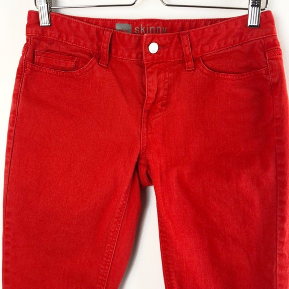 Mossimo Premium Denim Skinny Jeans Size 4 Red - Picture 3 of 7